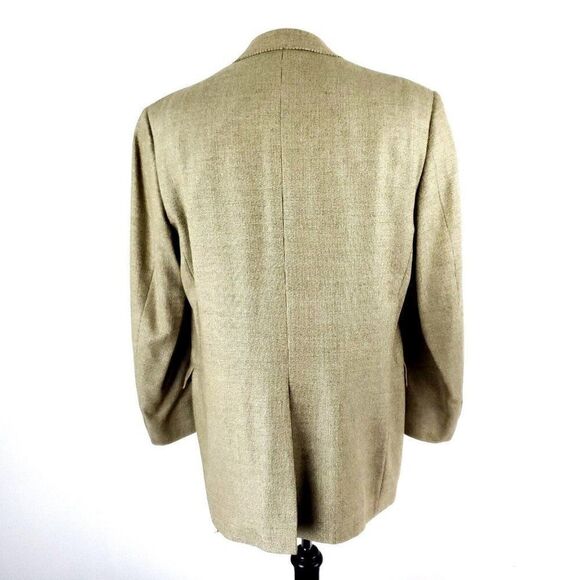 Hart Schaffner Marx Wool 2 Button Sport Coat 42R Tan Check Blazer - Picture 5 of 10